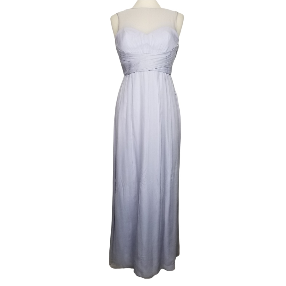 Amsale Light Lavender Strapless Chiffon Empire Waist Gown